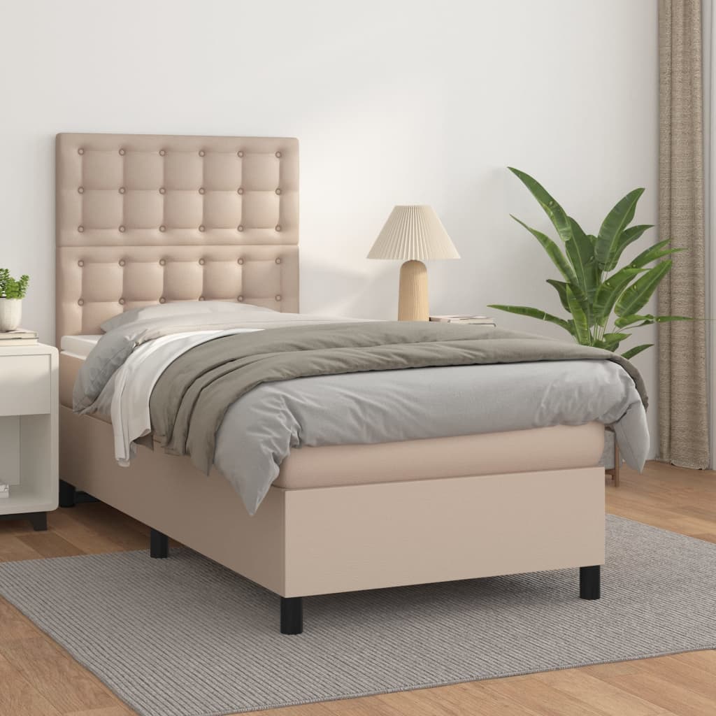 Giroletto a Molle con Materasso Cappuccino 90x190 cm Similpelle