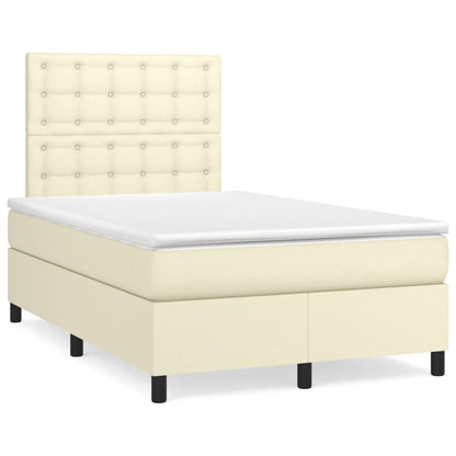 Giroletto a Molle con Materasso Crema 120x200 cm in Similpelle
