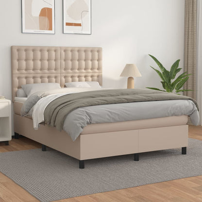 Giroletto a Molle con Materasso Cappuccino 140x190cm Similpelle