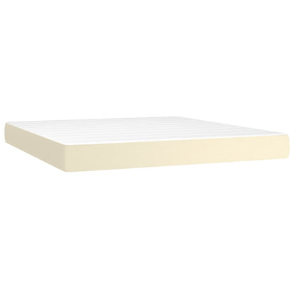 Giroletto a Molle con Materasso Crema 180x200 cm in Similpelle
