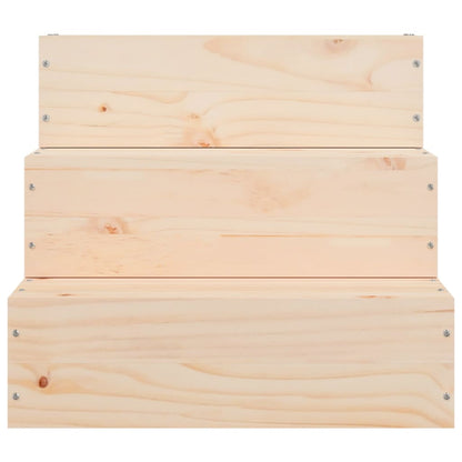 Scala per Animali 40x37,5x35 cm in Legno Massello di Pino
