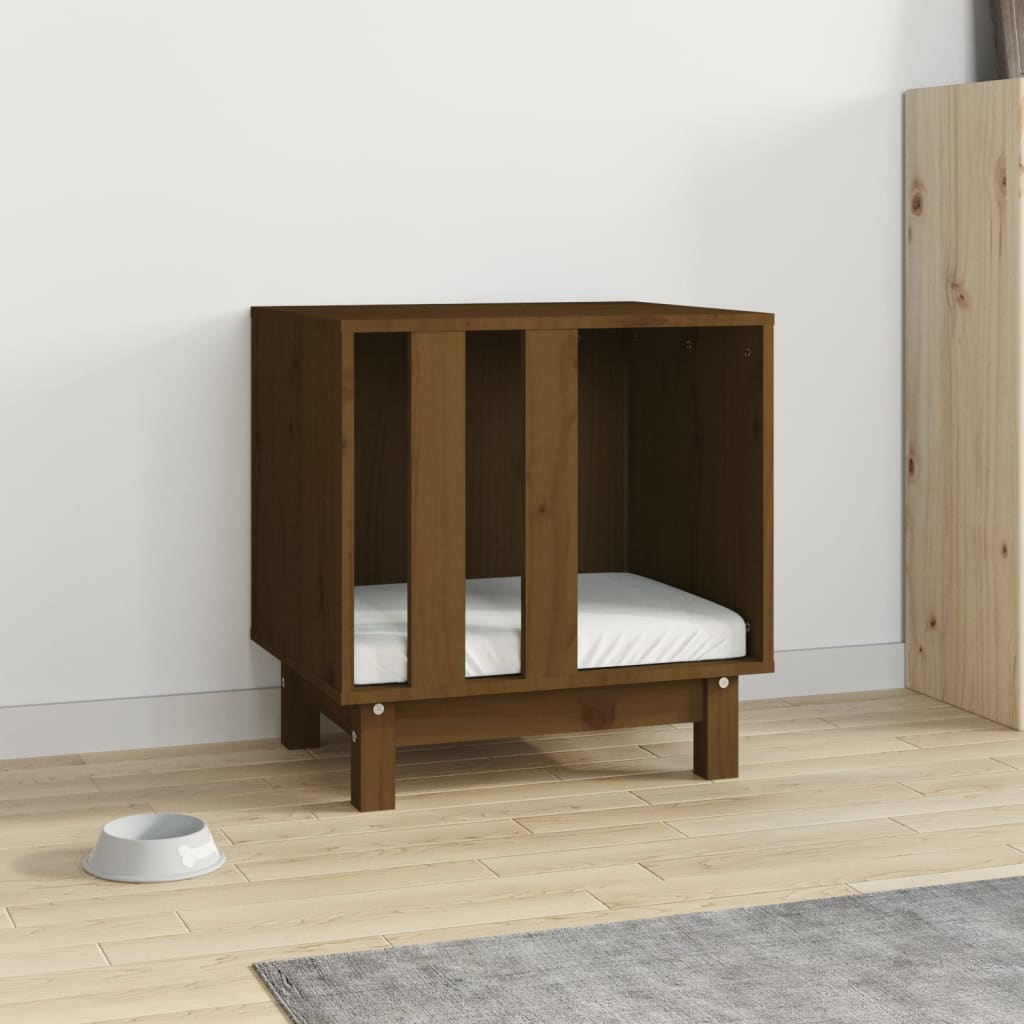 Casetta per Cani Ambra 50x40x52 cm in Legno Massello di Pino