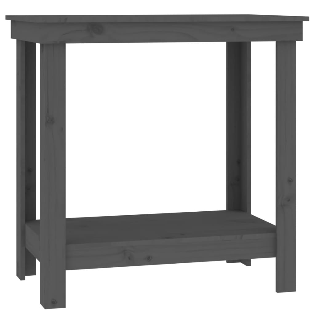 Banco da Lavoro Grigio 80x50x80 cm in Legno Massello di Pino