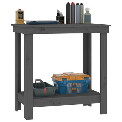 Banco da Lavoro Grigio 80x50x80 cm in Legno Massello di Pino