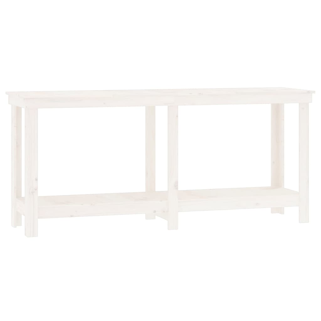 Banco da Lavoro Bianco 180x50x80 cm in Legno Massello di Pino