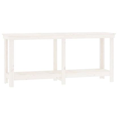 Banco da Lavoro Bianco 180x50x80 cm in Legno Massello di Pino