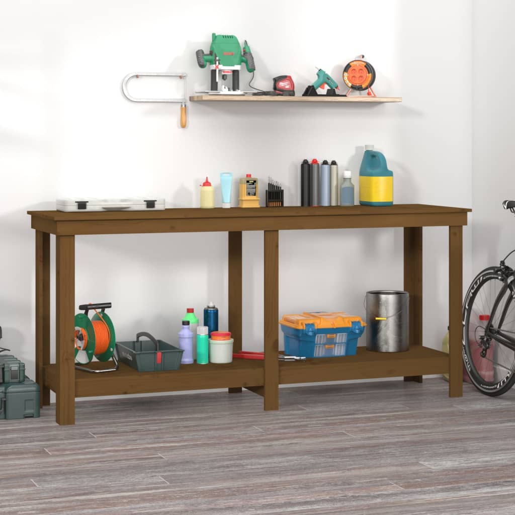 Banco da Lavoro Ambra 180x50x80 cm in Legno Massello di Pino