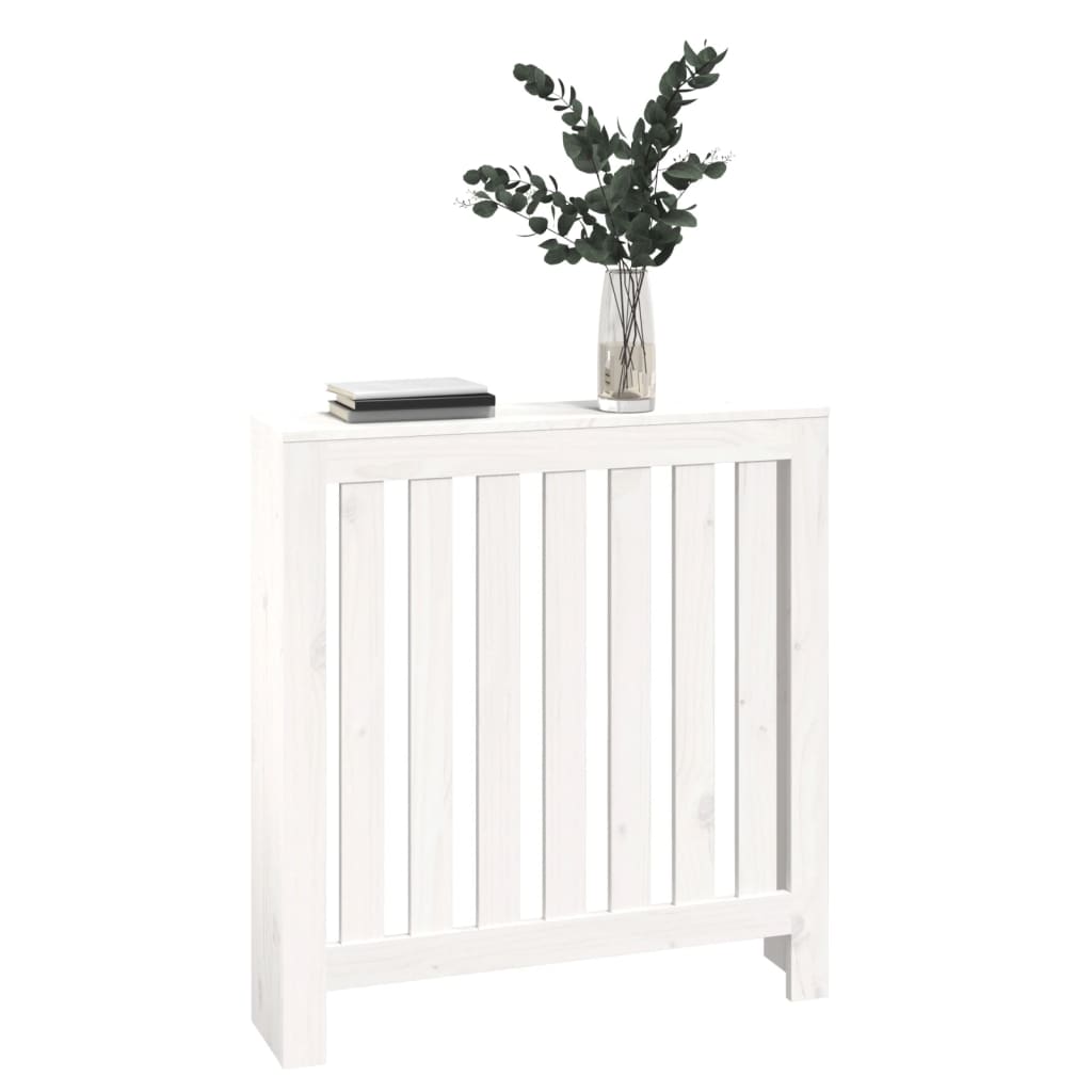 Copertura Termosifone Bianca 79,5x19x84 cm Legno Massello Pino