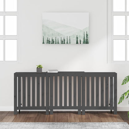 Copertura Termosifone Grigia 210x21x85 cm Legno Massello Pino