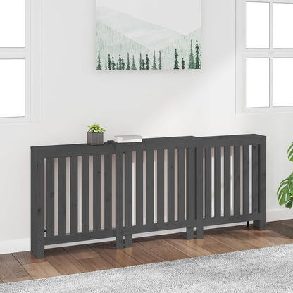 Copertura Termosifone Grigia 210x21x85 cm Legno Massello Pino