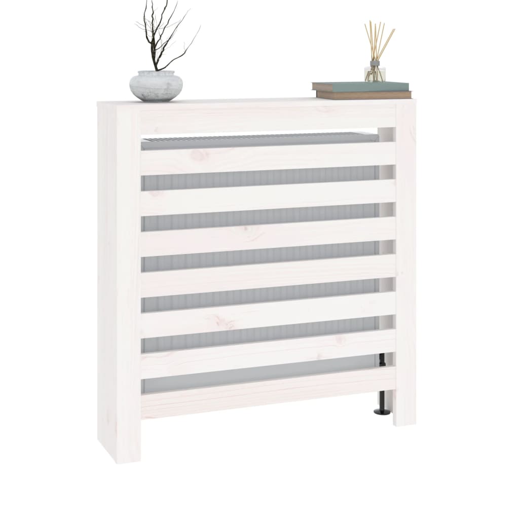 Copertura Termosifone Bianca 79,5x19x84 cm Legno Massello Pino
