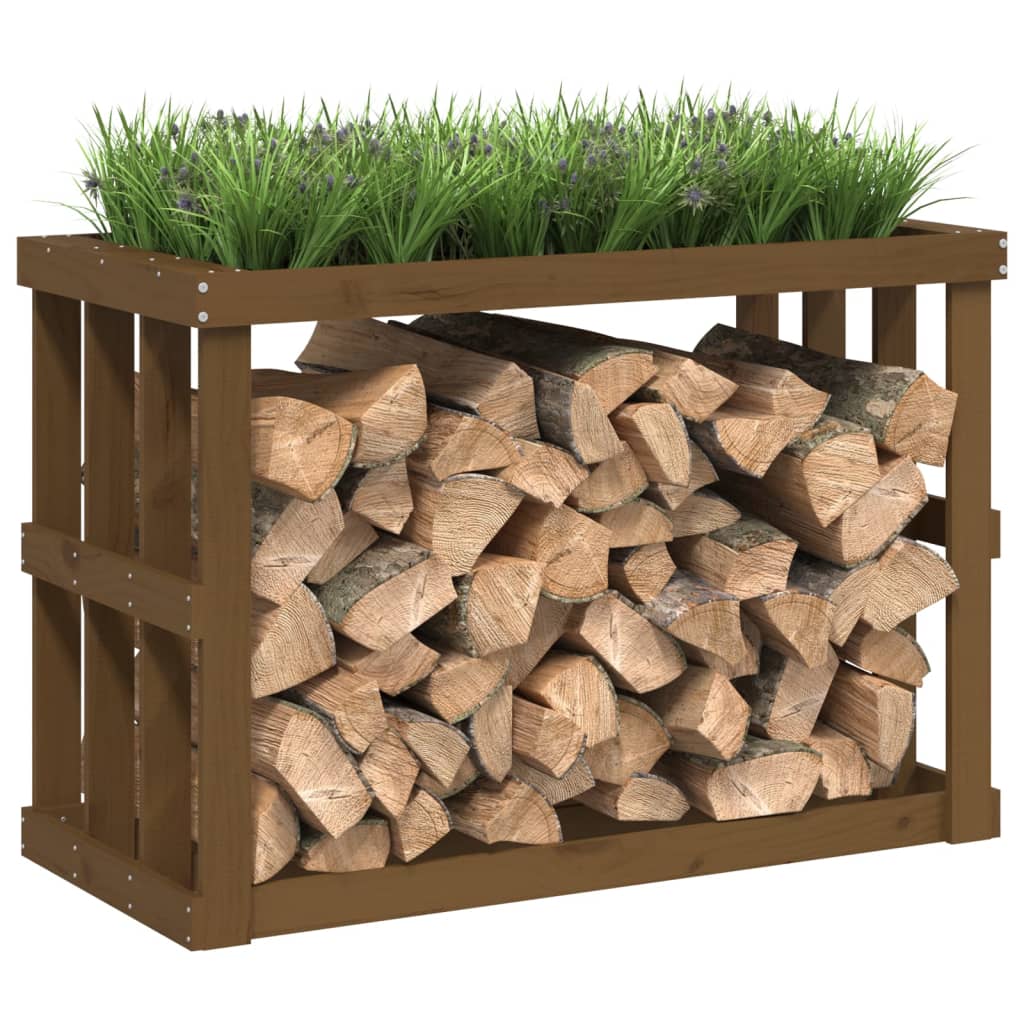 Portaceppi da Esterno Ambra 108x52x74 cm Legno Massello di Pino