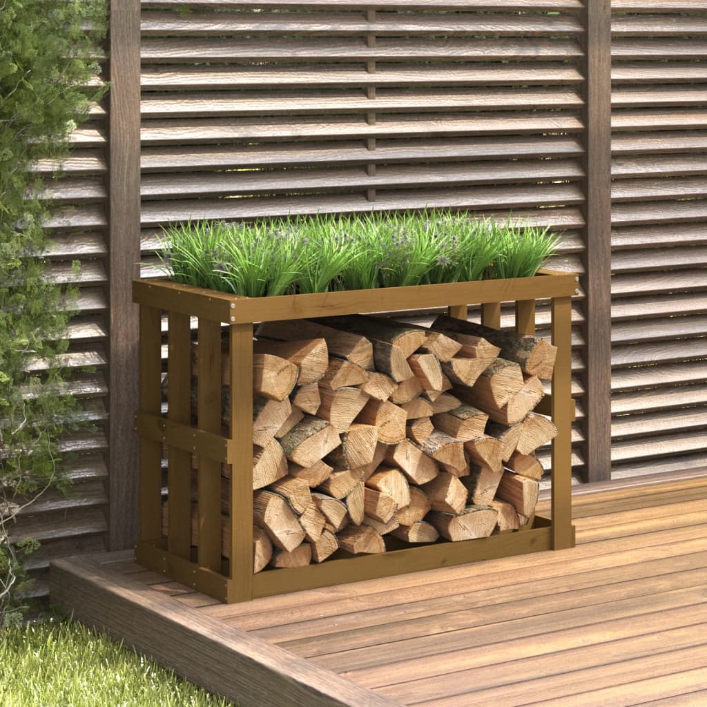 Portaceppi da Esterno Ambra 108x52x74 cm Legno Massello di Pino