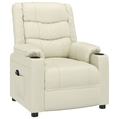 Poltrona Reclinabile Elettrica Crema in Similpelle