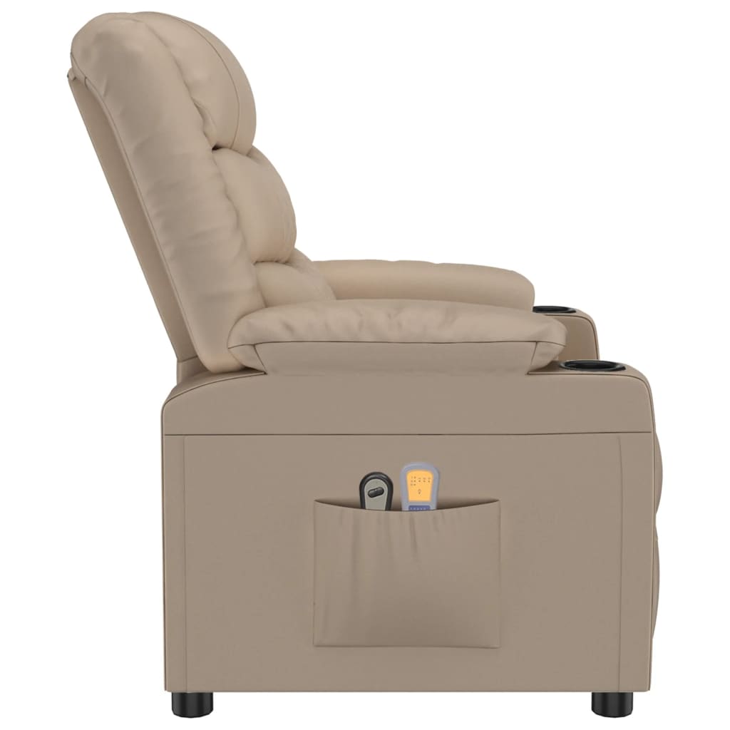 Poltrona Massaggio Elettrica Cappuccino Similpelle