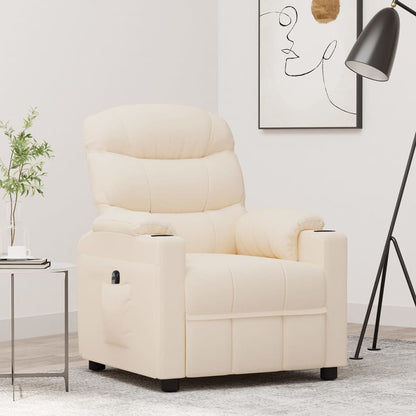 Poltrona Elettrica Reclinabile Crema in Tessuto