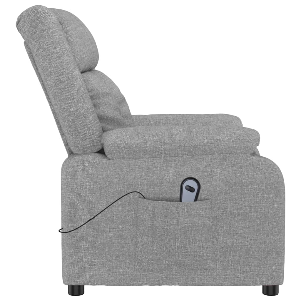 Poltrona Elettrica Reclinabile Grigio Chiaro in Tessuto