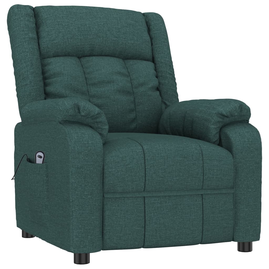 Poltrona Elettrica Reclinabile Verde Scuro in Tessuto