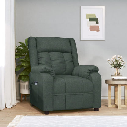 Poltrona Elettrica Reclinabile Verde Scuro in Tessuto