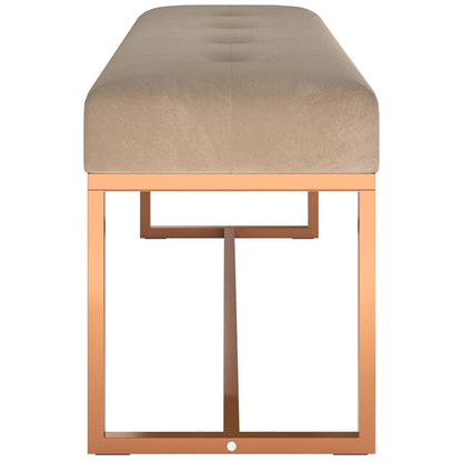 Panca Beige 110x36x45 cm in Velluto