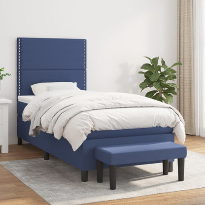 Giroletto a Molle con Materasso Blu 90x190 cm in Tessuto