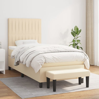 Giroletto a Molle con Materasso Crema 80x200 cm inTessuto