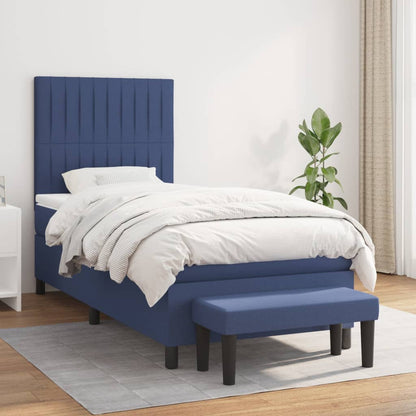 Giroletto a Molle con Materasso Blu 100x200 cm in Tessuto