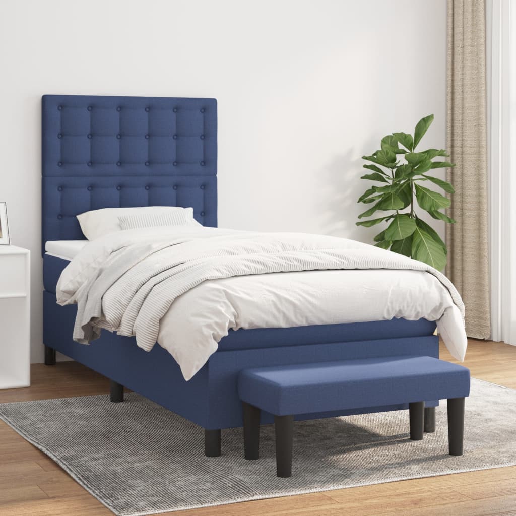 Giroletto a Molle con Materasso Blu 80x200 cm inTessuto