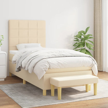 Giroletto a Molle con Materasso Crema 80x200 cm inTessuto