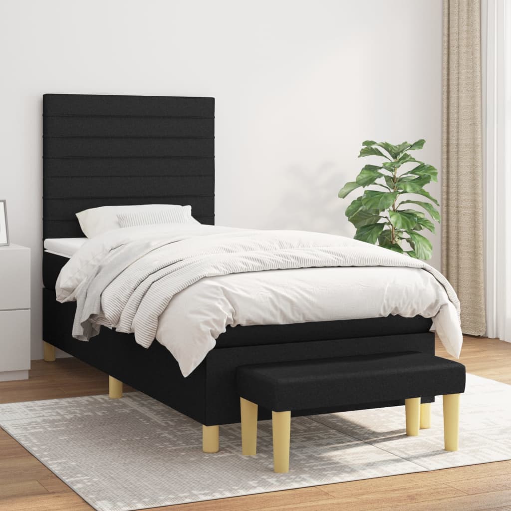 Giroletto a Molle con Materasso Nero 80x200 cm inTessuto