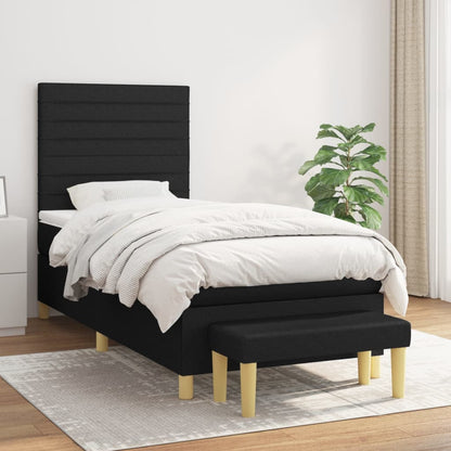 Giroletto a Molle con Materasso Nero 80x200 cm inTessuto
