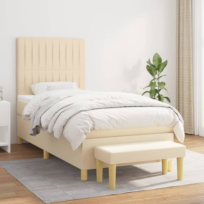 Giroletto a Molle con Materasso Crema 80x200 cm inTessuto