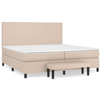 Giroletto a Molle con Materasso Cappuccino 200x200cm Similpelle