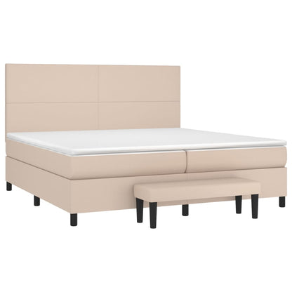 Giroletto a Molle con Materasso Cappuccino 200x200cm Similpelle