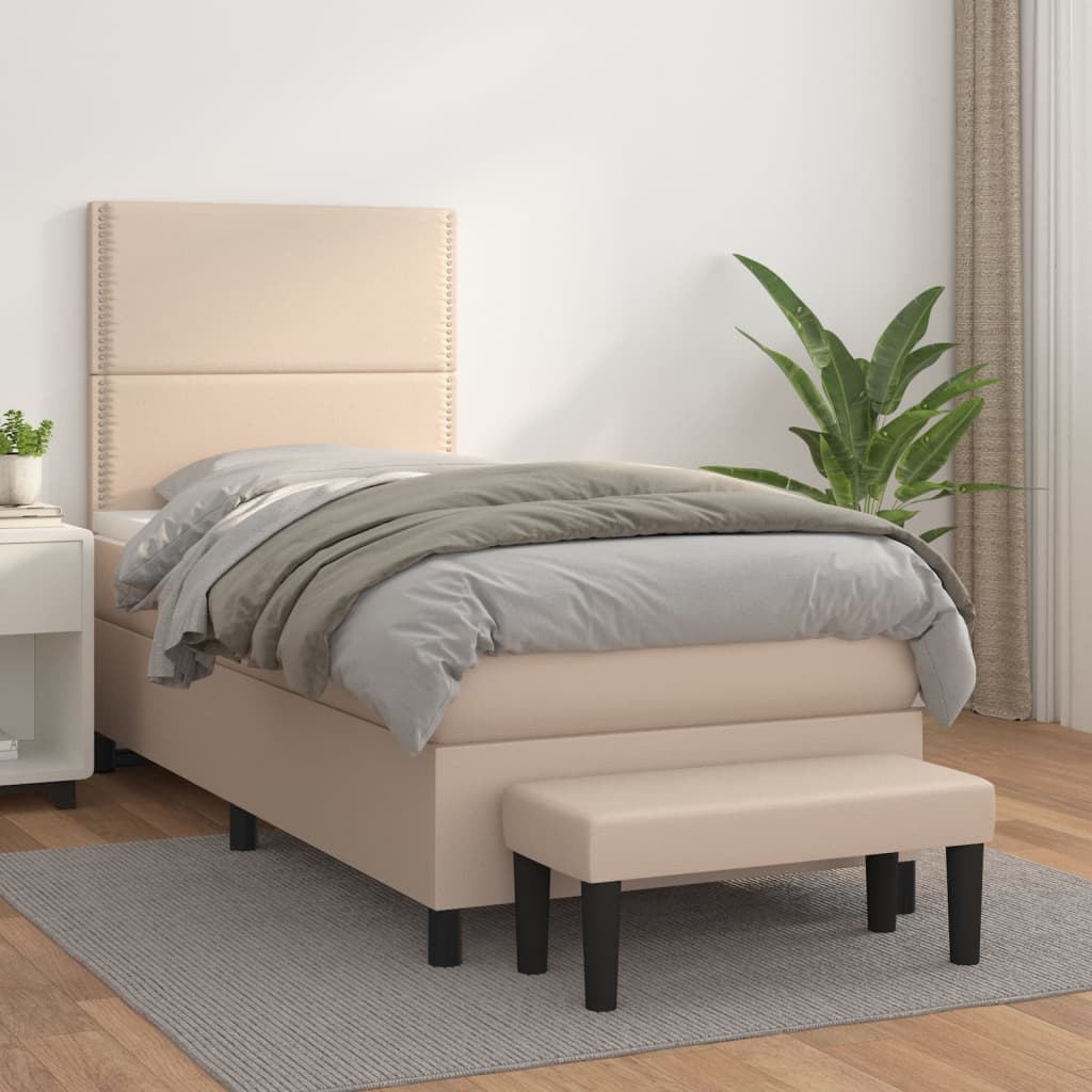 Giroletto a Molle con Materasso Cappuccino 90x200 cm Similpelle