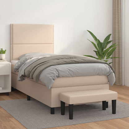 Giroletto a Molle con Materasso Cappuccino 90x200 cm Similpelle