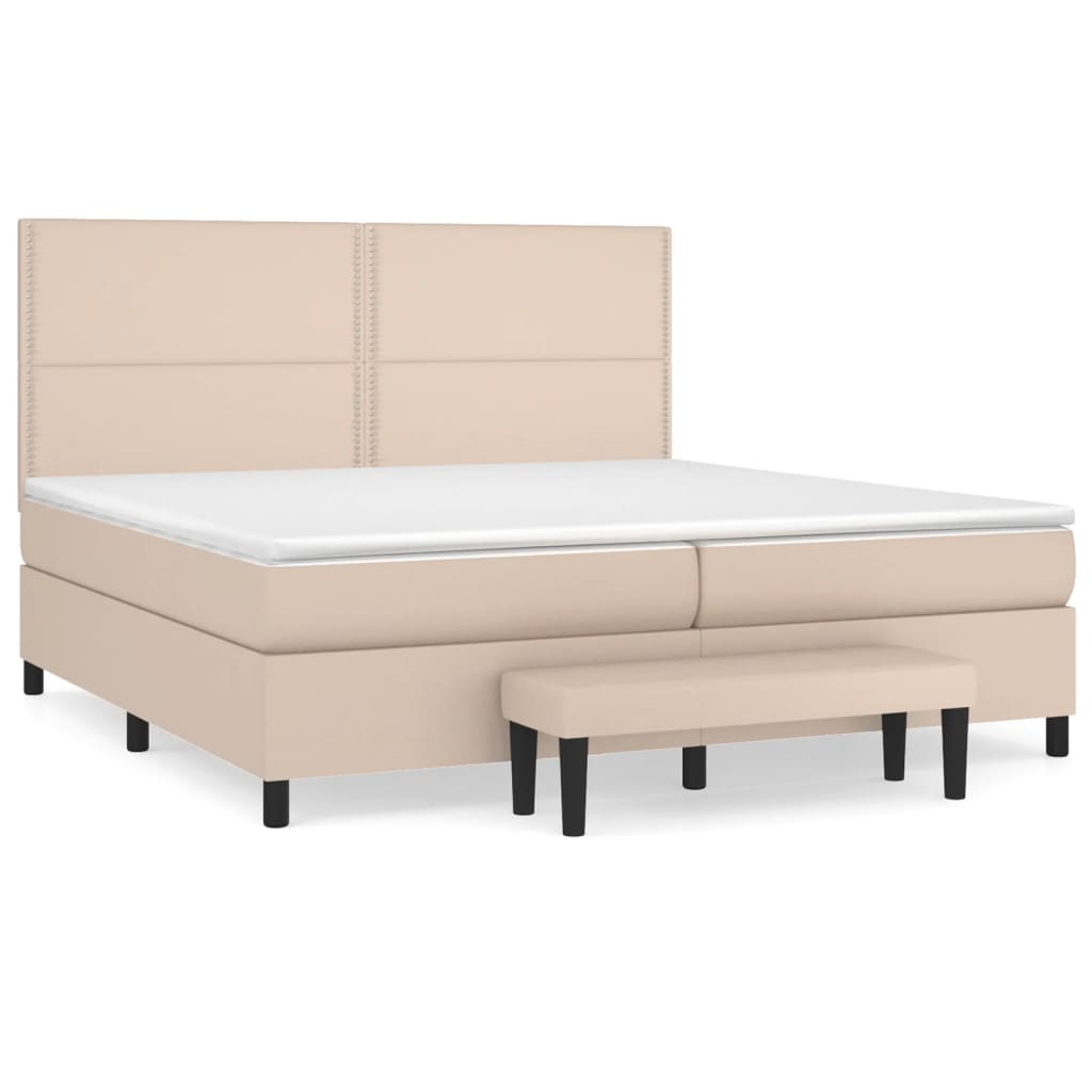 Giroletto a Molle con Materasso Cappuccino 200x200cm Similpelle