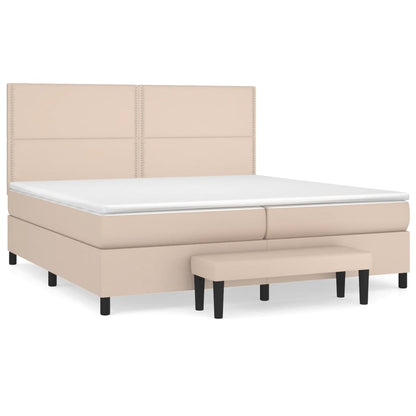 Giroletto a Molle con Materasso Cappuccino 200x200cm Similpelle