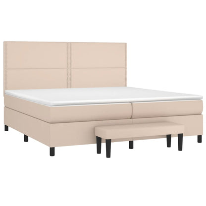 Giroletto a Molle con Materasso Cappuccino 200x200cm Similpelle