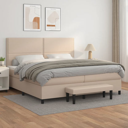 Giroletto a Molle con Materasso Cappuccino 200x200cm Similpelle