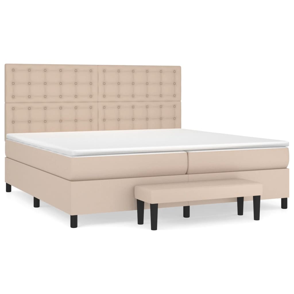 Giroletto a Molle con Materasso Cappuccino 200x200cm Similpelle