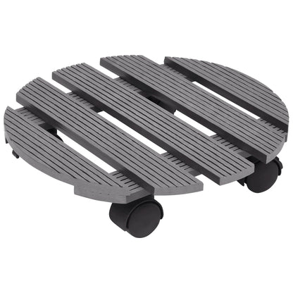 Carrelli Porta Piante 4 pz Grigi Ã˜30x7,5 cm WPC