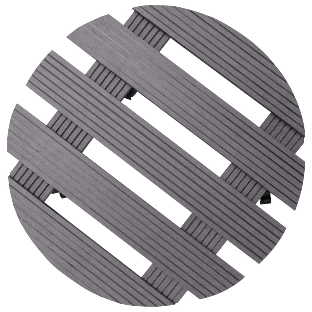 Carrelli Porta Piante 4 pz Grigi Ã˜30x7,5 cm WPC