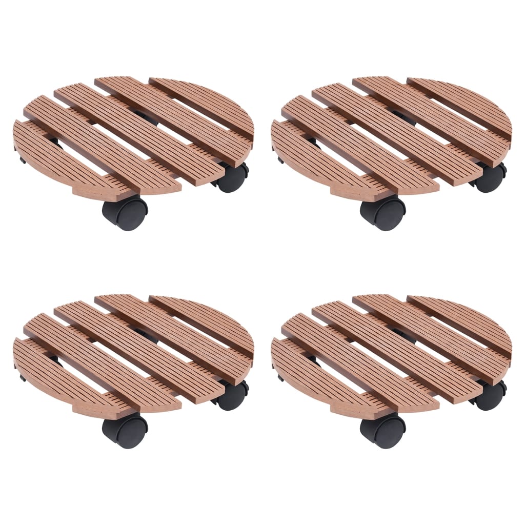 Carrelli Porta Piante 4 pz Marroni Ã˜30x7,5 cm WPC