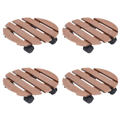 Carrelli Porta Piante 4 pz Marroni Ã˜30x7,5 cm WPC