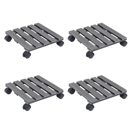 Carrelli Porta Piante 4 pz Grigi Ã˜30x7,5 cm WPC