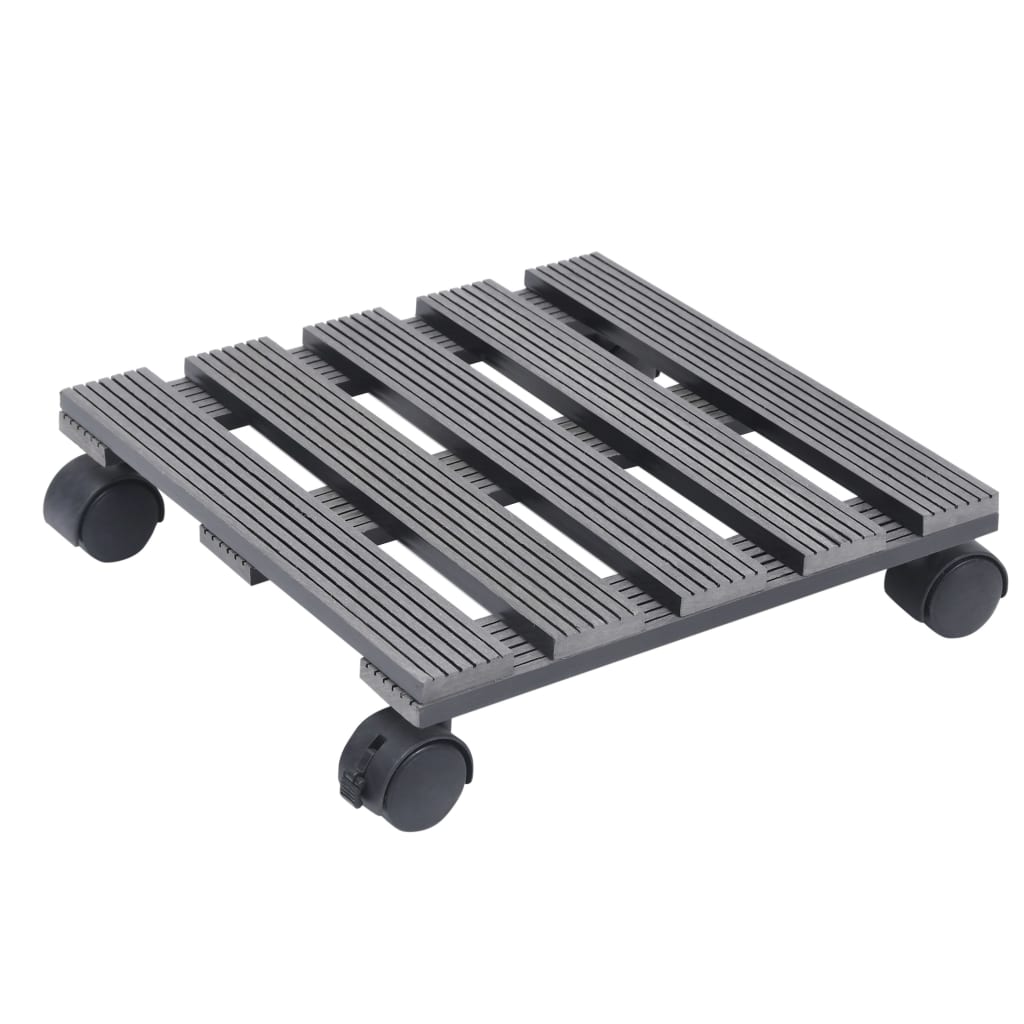 Carrelli Porta Piante 4 pz Grigi Ã˜30x7,5 cm WPC