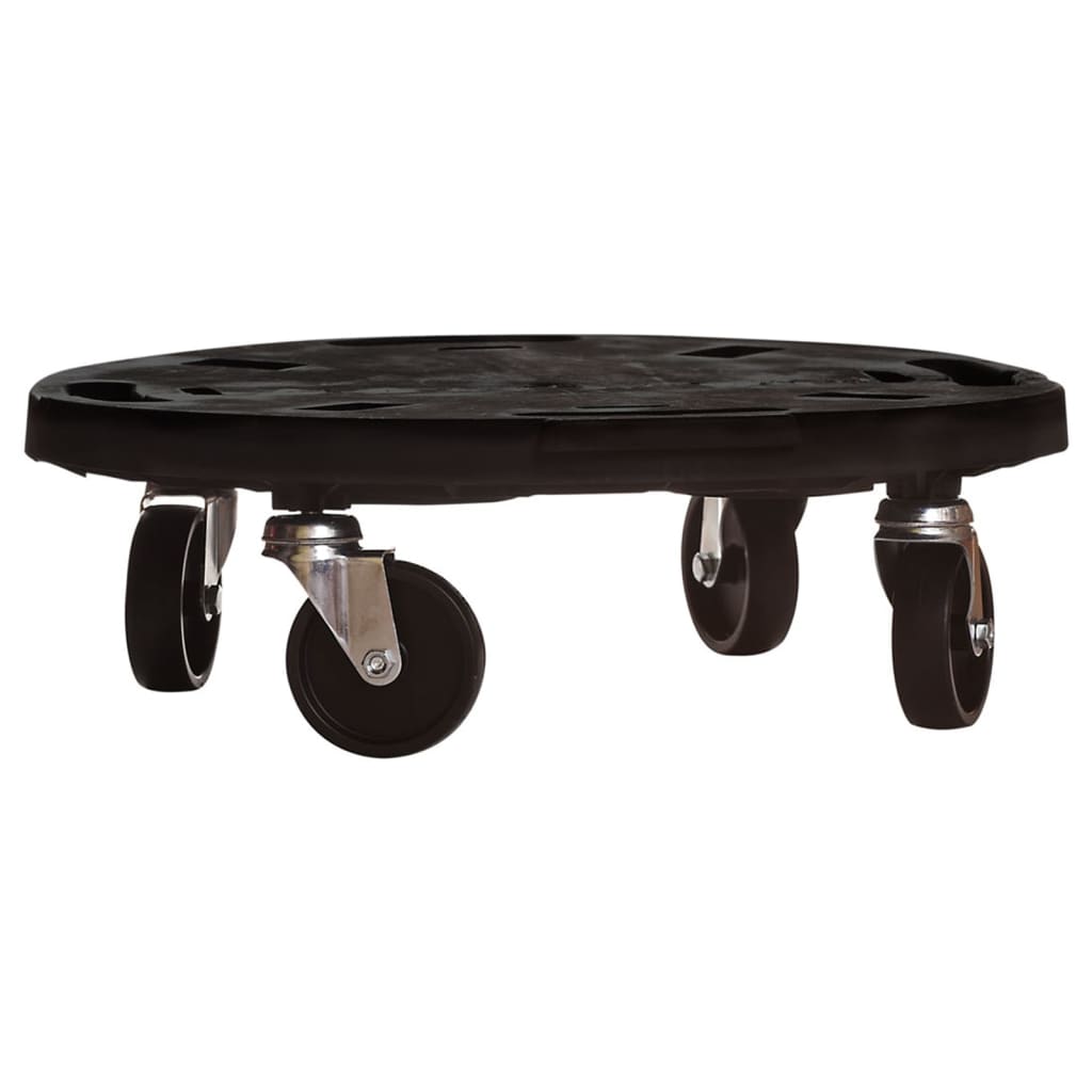 Carrelli per Piante con Ruote 5 pz Diametro 40 cm Neri 275 kg