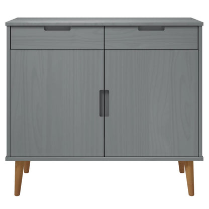 Credenza MOLDE Grigia 90x40x80 cm in Legno Massello di Pino