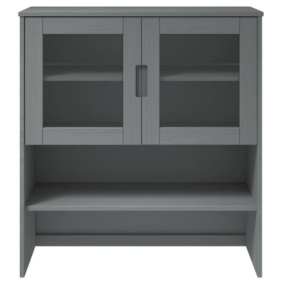 Piano Credenza MOLDE Grigio 90x35x100 cm Legno Massello di Pino